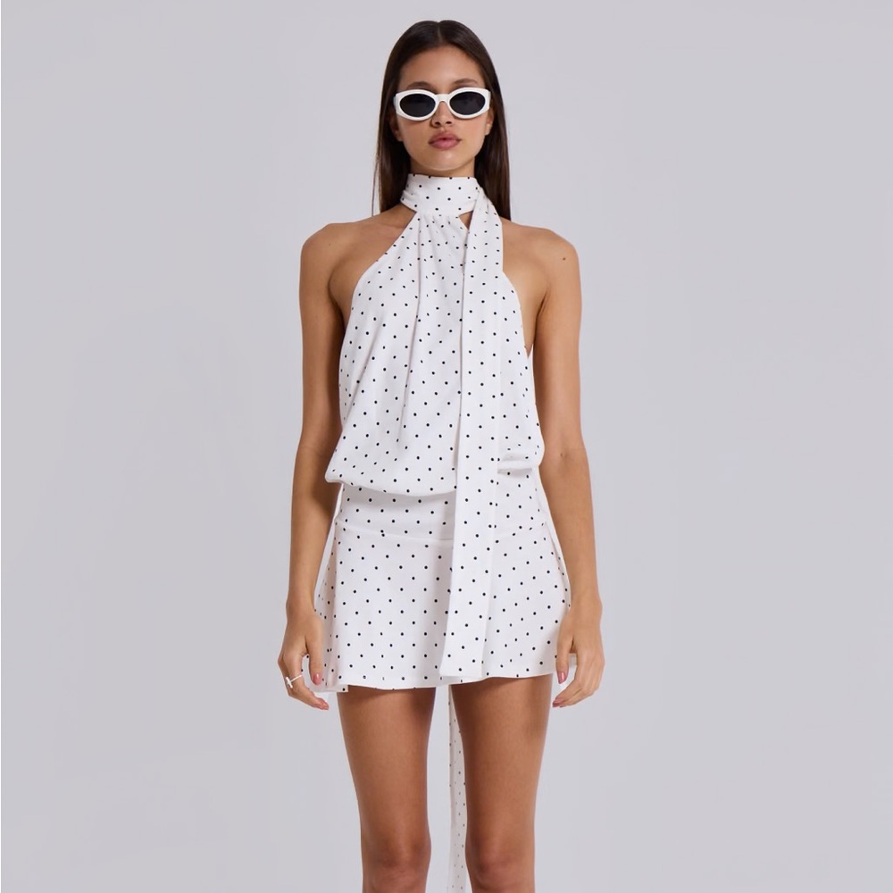 Jaded London Enya Backless Mini Dress in Polkadot